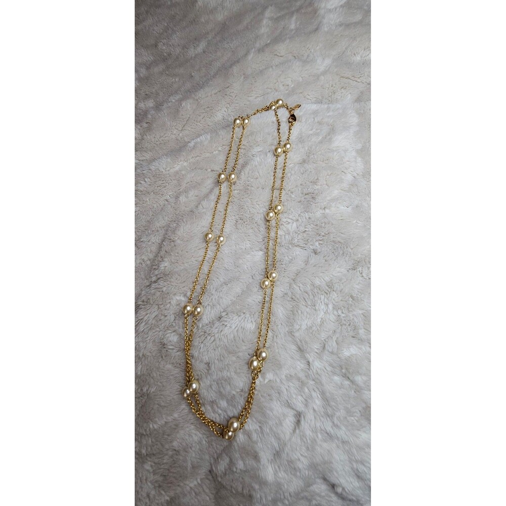 Nolan Miller Extra Long Layering Pearl and Chain Necklace